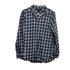 J Crew Blouse Women's 6 Classic Plaid Button Up Preppy Collared Shirt Top